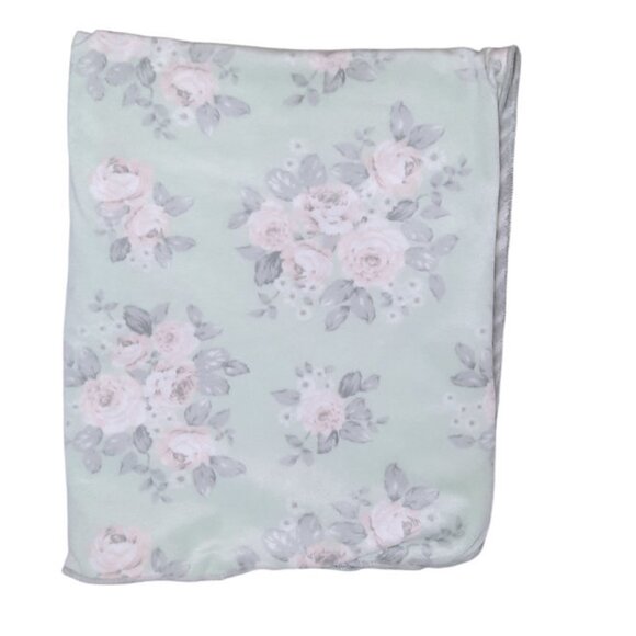 Baby Essentials Reversible Floral Zebra Baby Lovey Security Blanket 34" X 29" - Picture 2 of 3